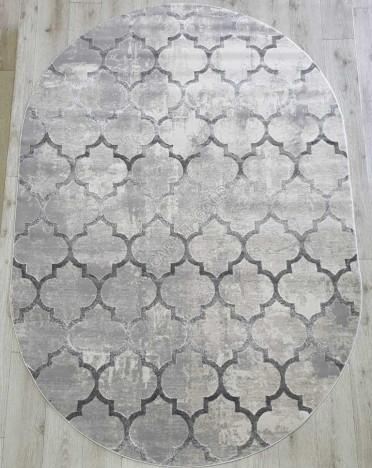 Ковер турецкий 36557A Amatis Reis овальный (Акрил, серый)