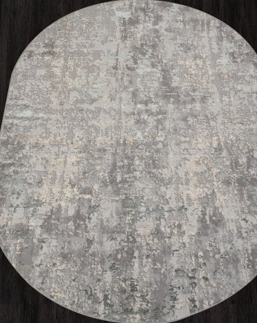Ковер российский F165 LIMAN (Полиэстер, серый) овальный